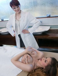 Bree Daniels Licks Stella Cox On The Massage Table