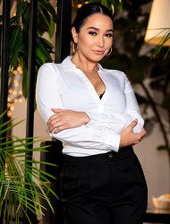 Karlee Grey In White Blouze
