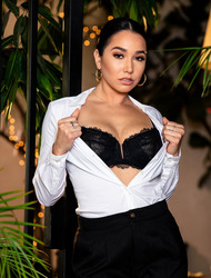 Karlee Grey In White Blouze
